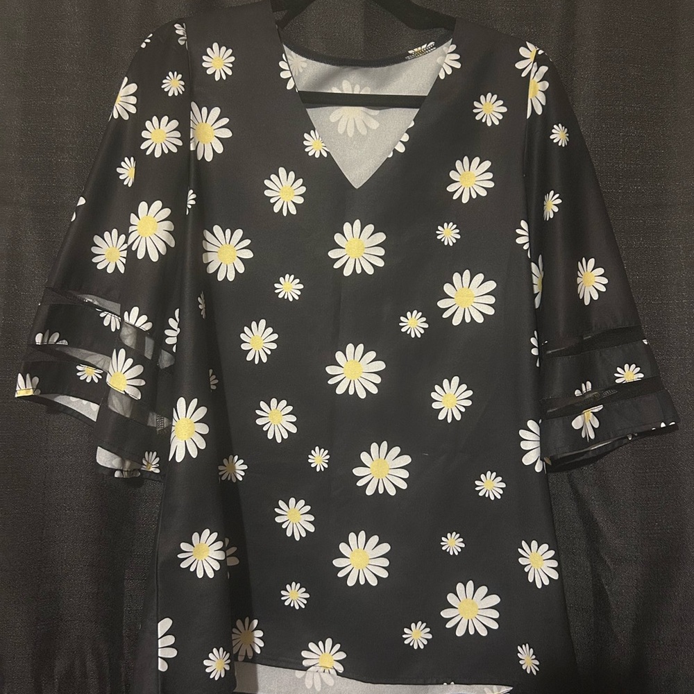 Floral Black Women's Top